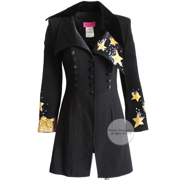 Christian Lacroix Jacket Embellished Stars Abstract Sculptural Collar Vintage - Picture 1 of 13